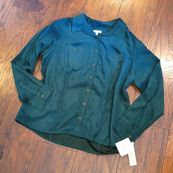 💙3 for $30💙 NWT Croft & Barrow Suede-Like Button Down Shirt SUPER SOFT - Picture 7 of 7